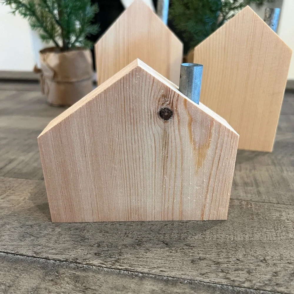 Target 🎯 3 Farmhouse Wooden Houses Tiered Tray Decor Home Accents